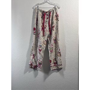 Nick & Nora List & Letters to Santa Christmas Holiday Flannel Pajama Pants  L